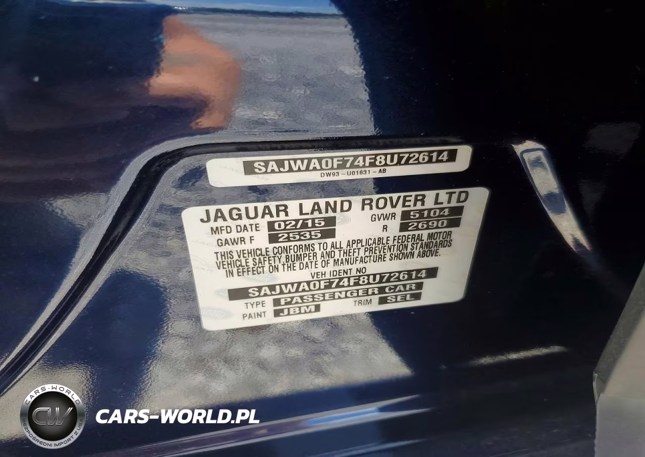 2015 Jaguar Xf 3.0 Sport VIN:SAJWA0F74F8U72614 - 12