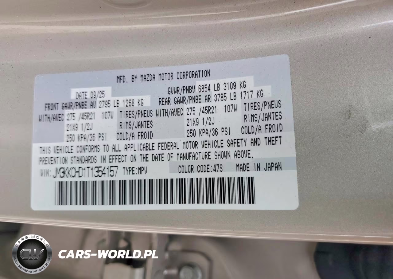 2026 Mazda Cx-90 Premium Sport VIN:JM3KKCHD1T1354157 - 13