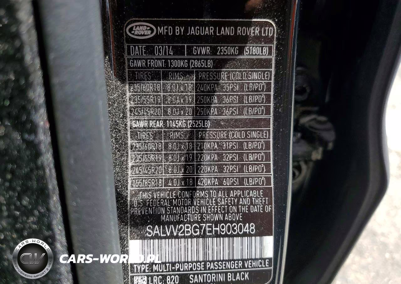 2014 Land Rover Range Rover Evoque Prestige Premium VIN:SALVV2BG7EH903048 - 13