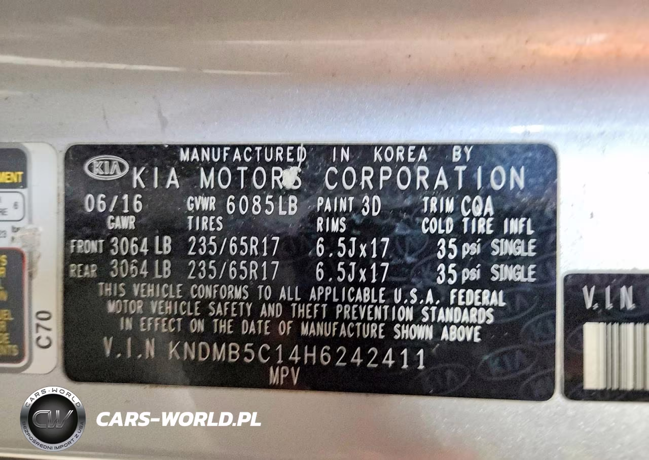 2017 Kia Sedona Lx VIN:KNDMB5C14H6242411 - 13