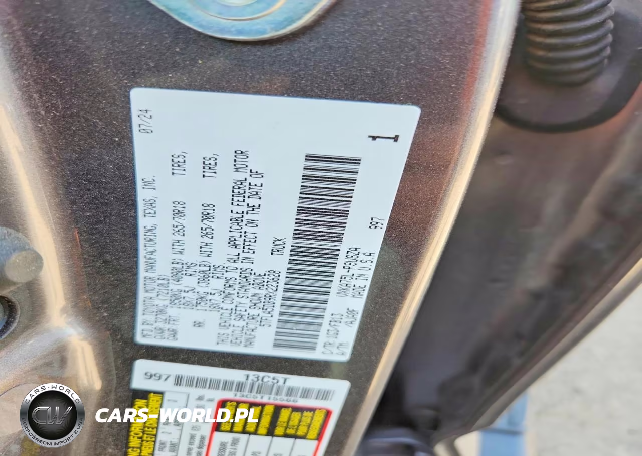 2024 Toyota Tundra Sr5 VIN:5TFLA5DB9RX223628 - 12