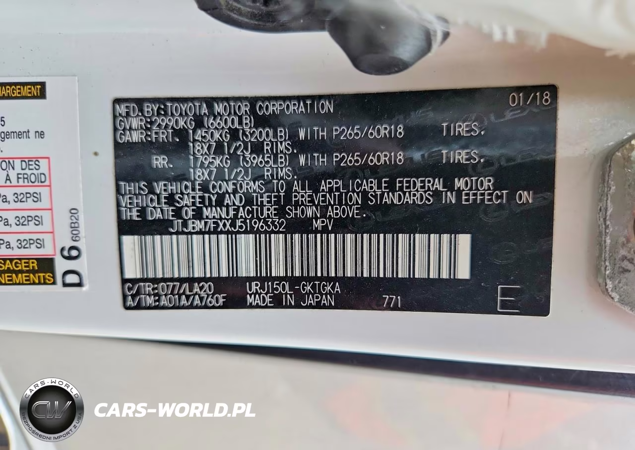 2018 Lexus Gx 460 VIN:JTJBM7FXXJ5196332 - 14