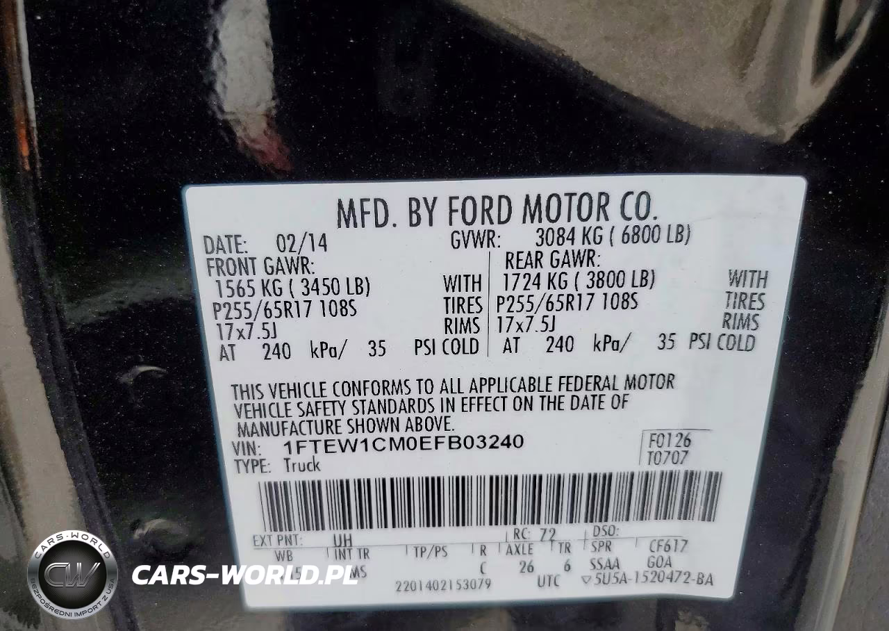 2014 Ford F150 Supercrew VIN:1FTEW1CM0EFB03240 - 12