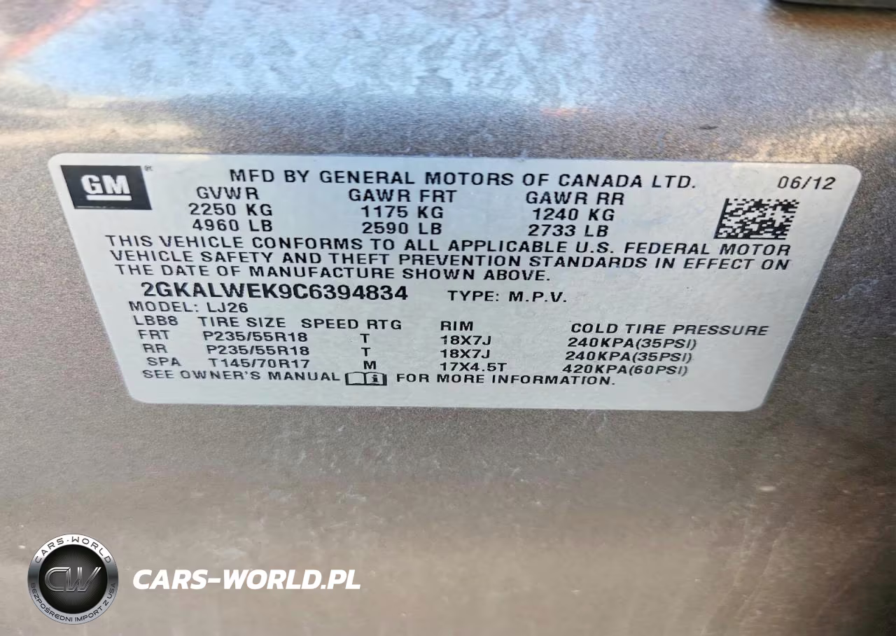 2012 GMC Terrain Slt VIN:2GKALWEK9C6394834 - 13