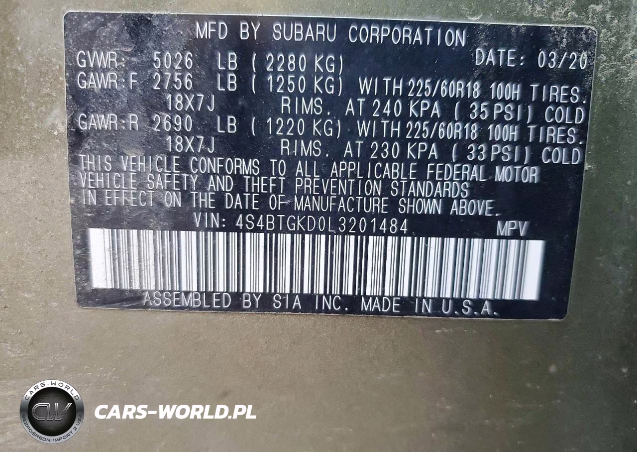 2020 Subaru Outback Onyx Edition Xt VIN:4S4BTGKD0L3201484 - 13