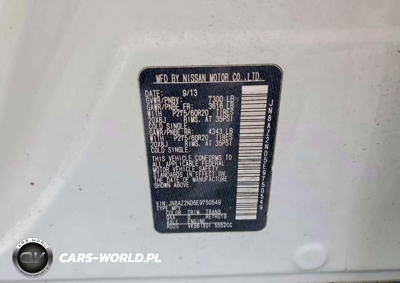 2014 Infiniti Qx80 Base VIN:JN8AZ2ND5E9750549 - 13
