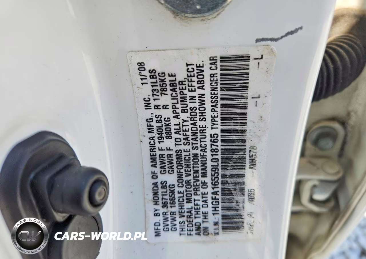 2009 Honda Civic Lx VIN:1HGFA16559L018765 - 12