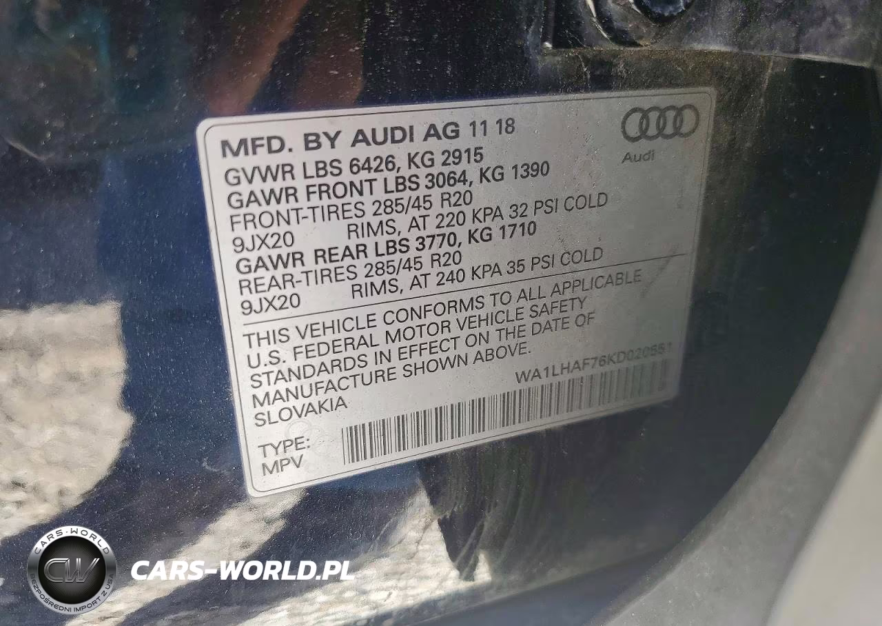 2019 Audi Q7 Premium Plus VIN:WA1LHAF76KD020551 - 13