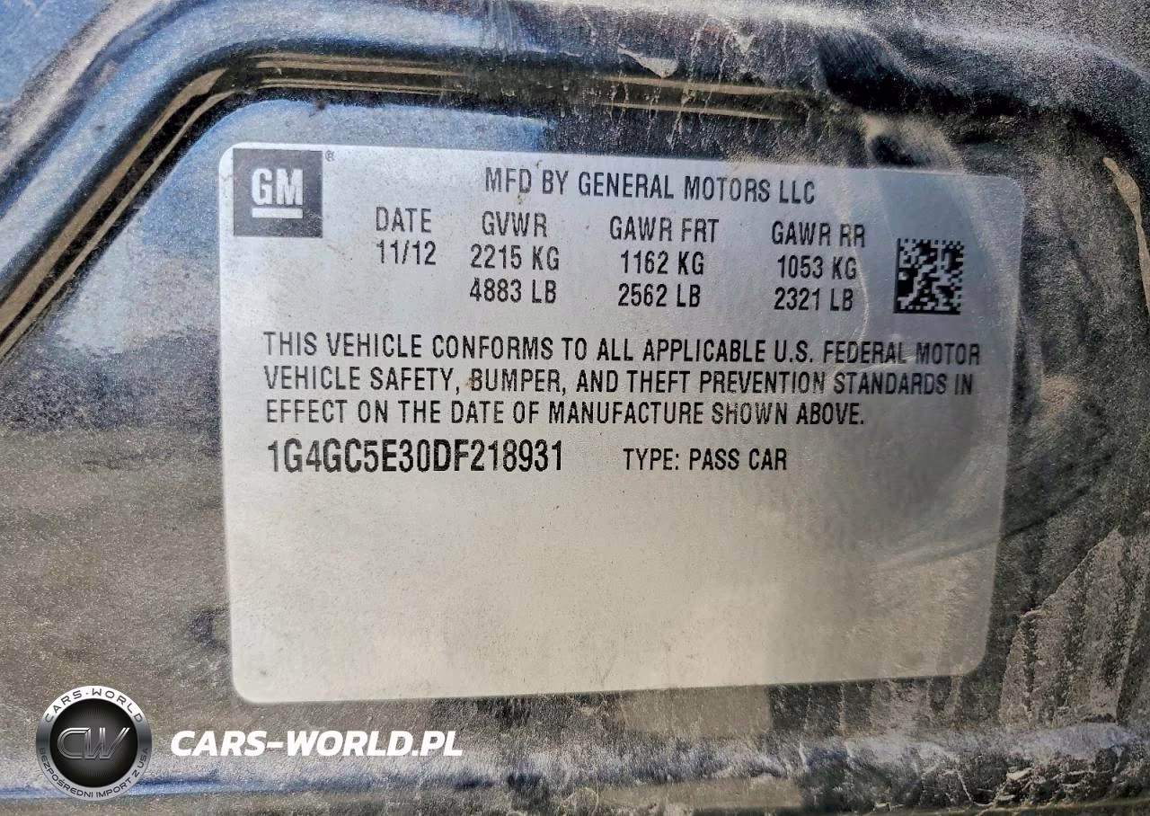 2013 Buick Lacrosse VIN:1G4GC5E30DF218931 - 12