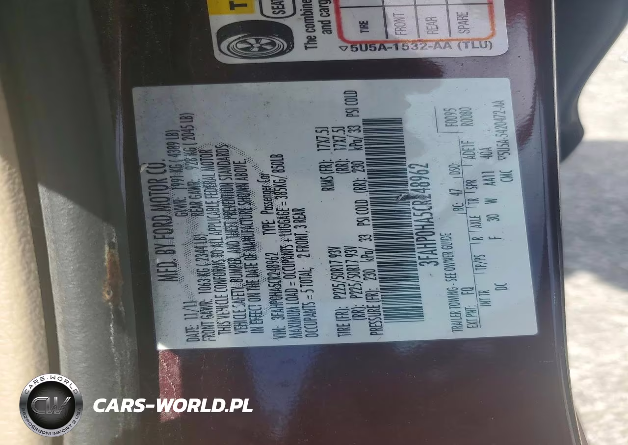 2012 Ford Fusion Se VIN:3FAHP0HA5CR248962 - 12