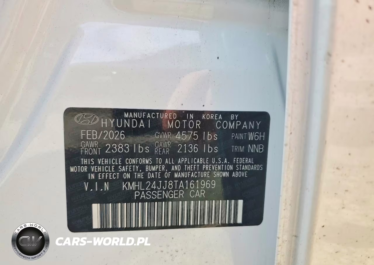 2026 Hyundai Sonata Hybrid Blue VIN:KMHL24JJ8TA161969 - 12