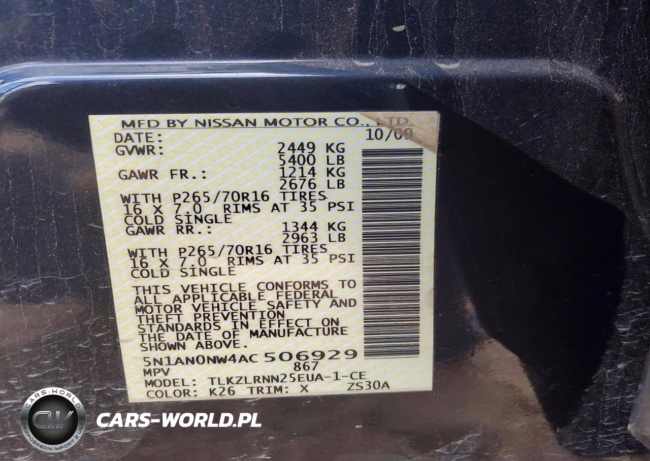 2010 Nissan Xterra X VIN:5N1AN0NW4AC506929 - 13