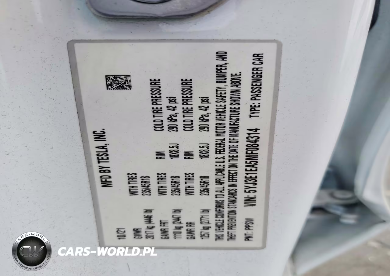 2021 Tesla Model 3 VIN:5YJ3E1EA5MF084314 - 12