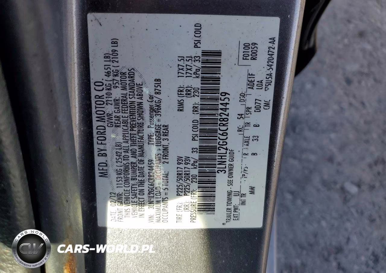 2012 Lincoln Mkz VIN:3LNHL2GC6CR824459 - 12