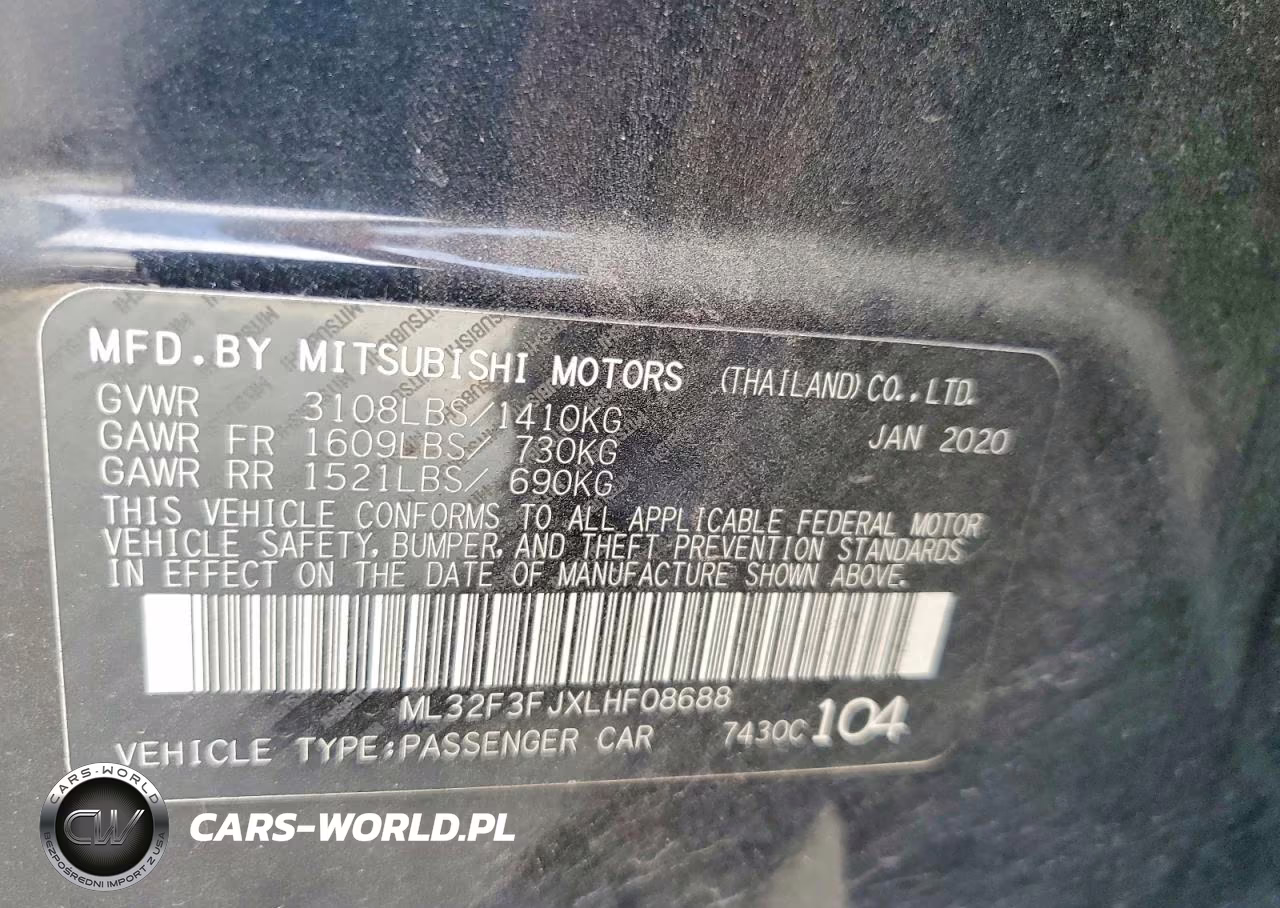 2020 Mitsubishi Mirage G4 Es VIN:ML32F3FJXLHF08688 - 12
