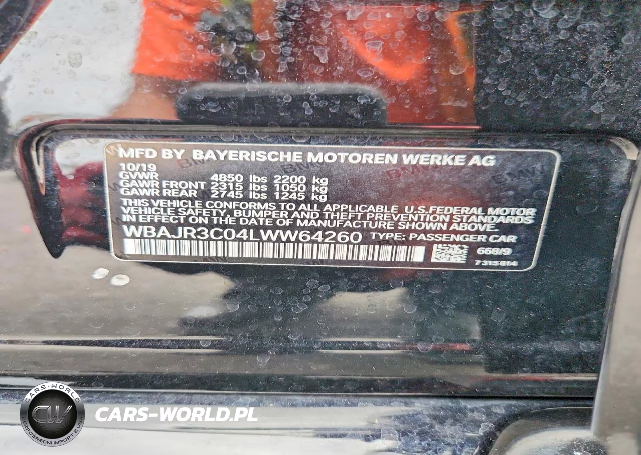 2020 BMW 530 I VIN:WBAJR3C04LWW64260 - 12