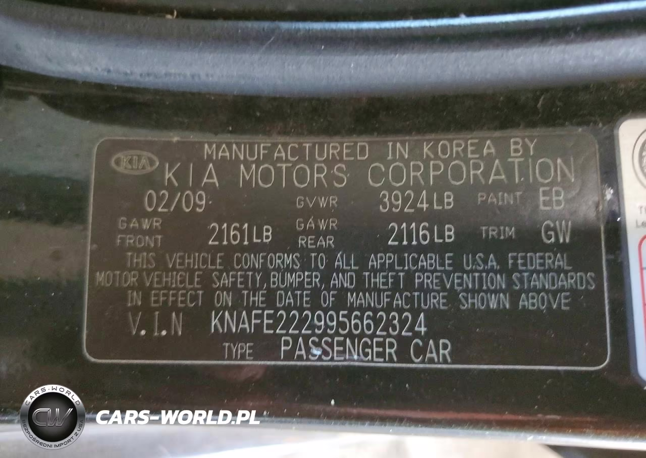 2009 Kia Spectra Lx VIN:KNAFE222995662324 - 12