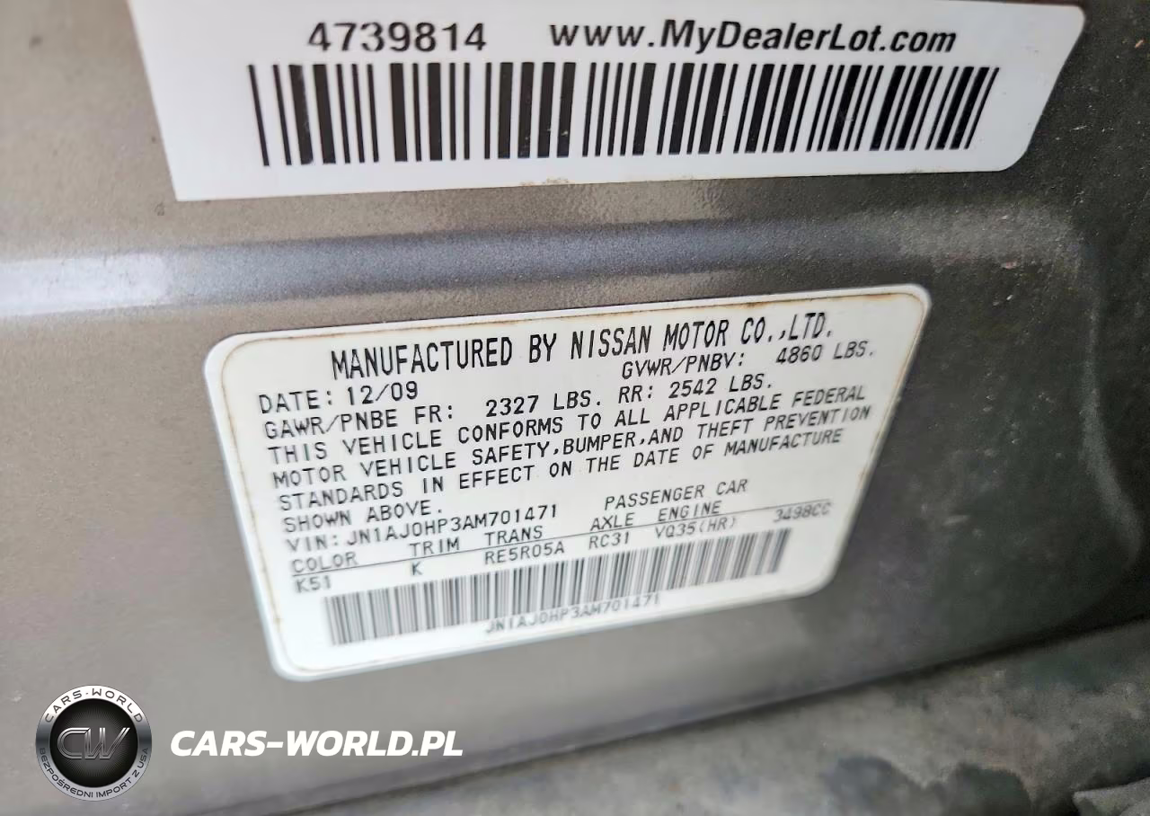2010 Infiniti Ex35 Base VIN:JN1AJ0HP3AM701471 - 12