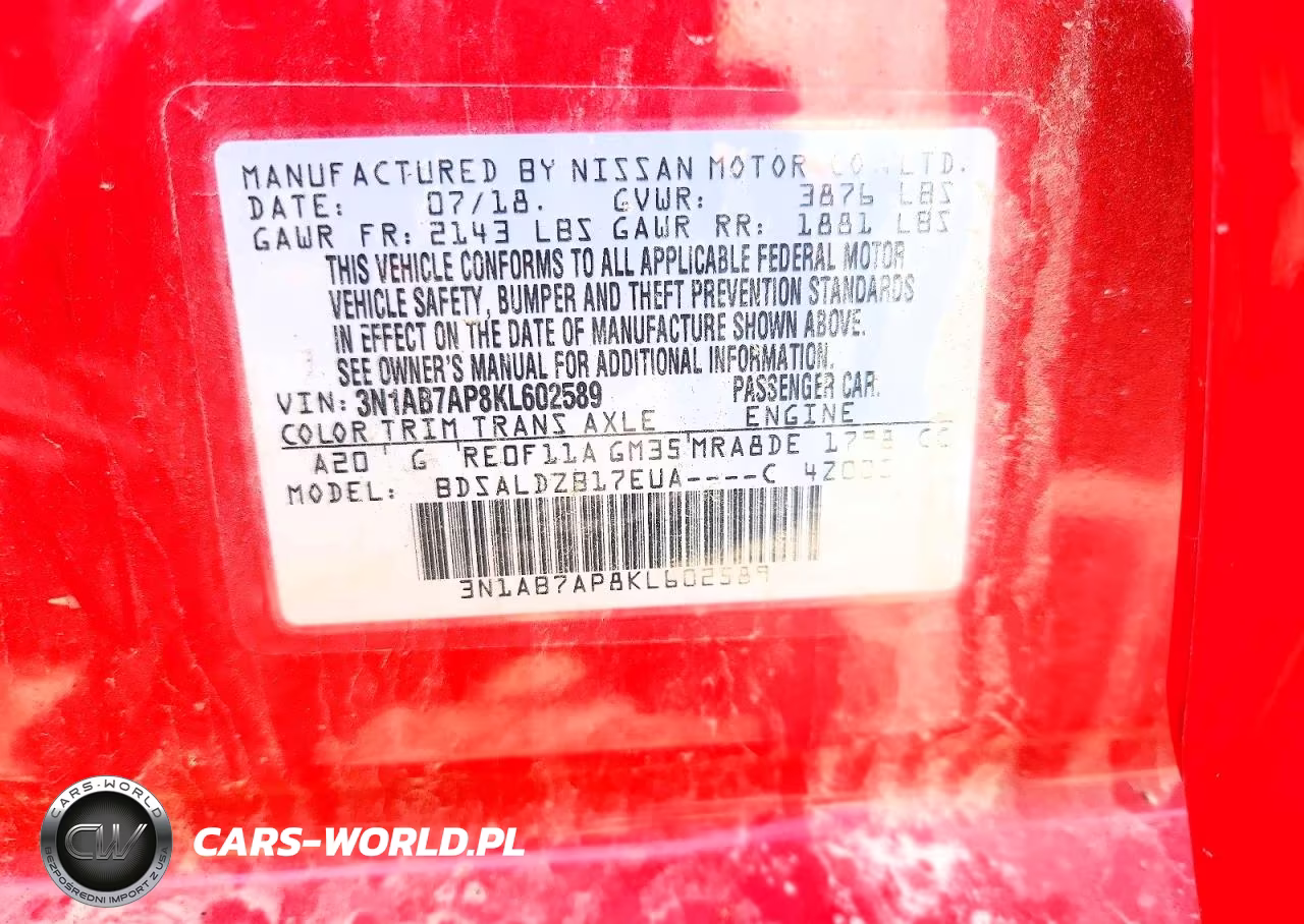 2019 Nissan Sentra Sv VIN:3N1AB7AP8KL602589 - 12