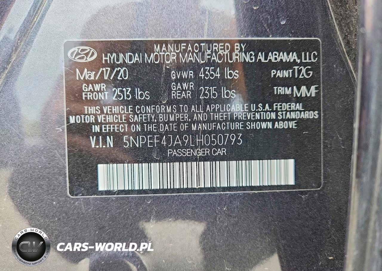 2020 Hyundai Sonata Sel VIN:5NPEF4JA9LH050793 - 12