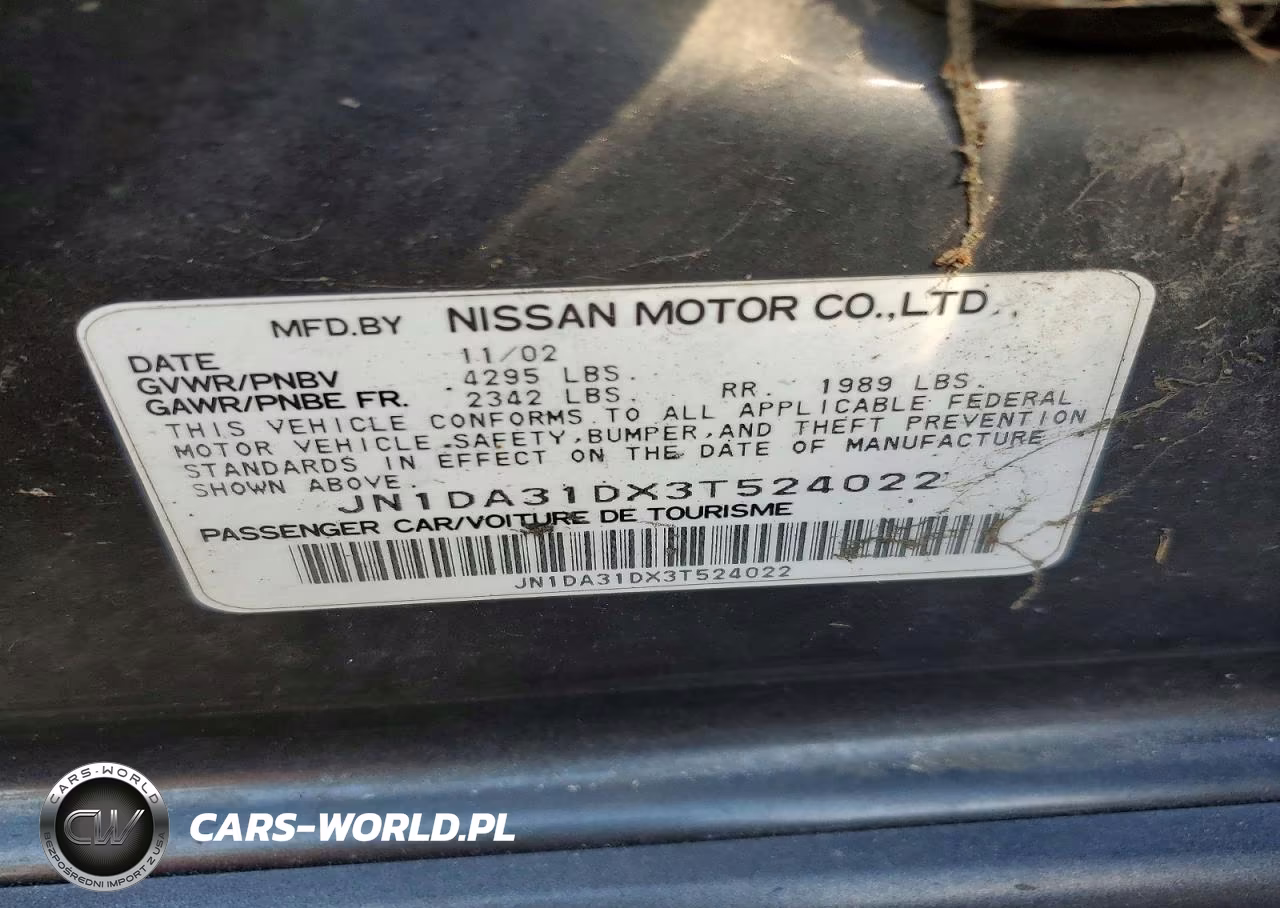 2003 Nissan Maxima Gxe VIN:JN1DA31DX3T524022 - 12