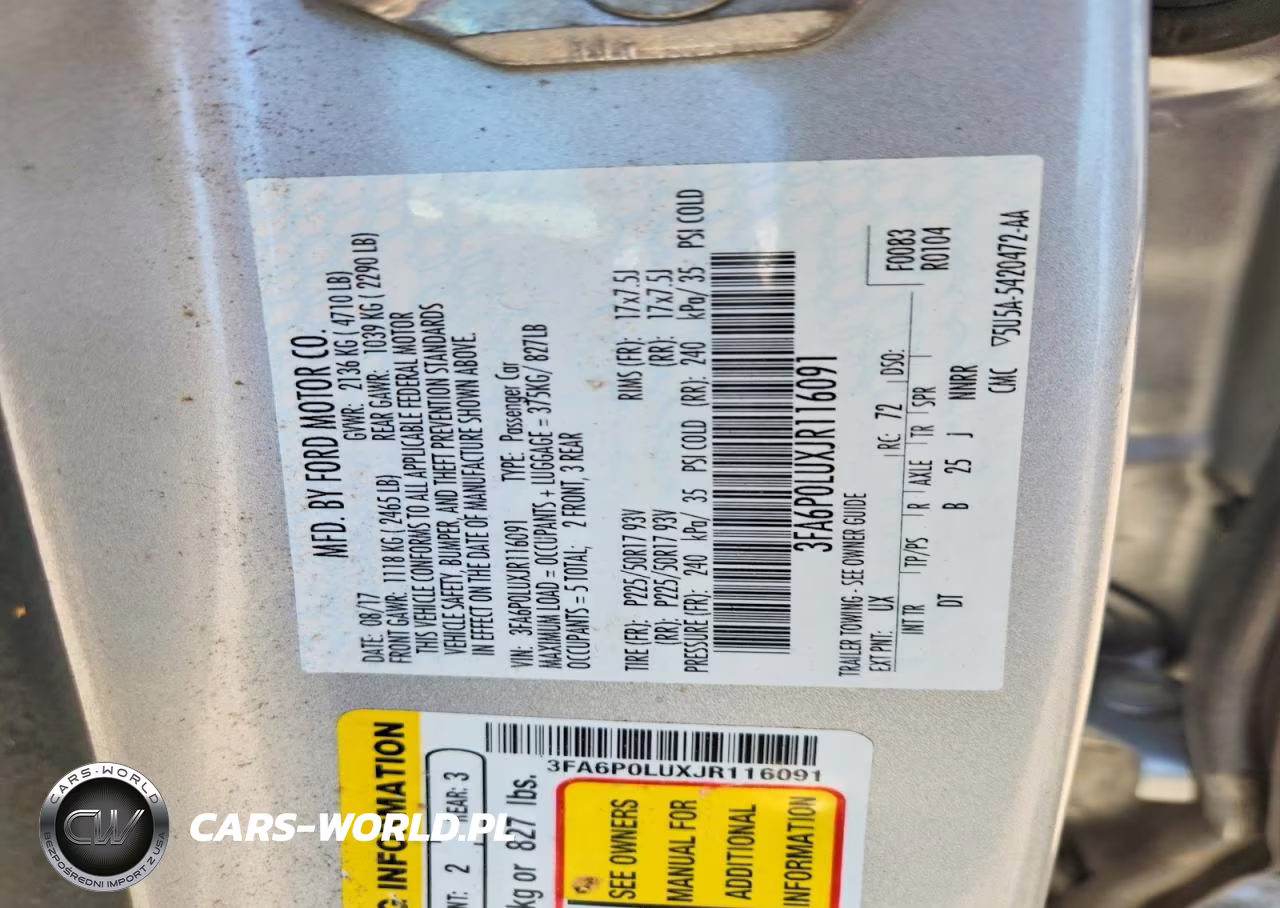 2018 Ford Fusion Se Hybrid VIN:3FA6P0LUXJR116091 - 12