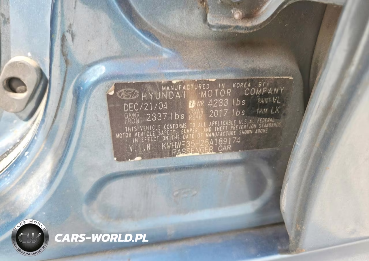 2005 Hyundai Sonata Gls VIN:KMHWF35H25A189174 - 12