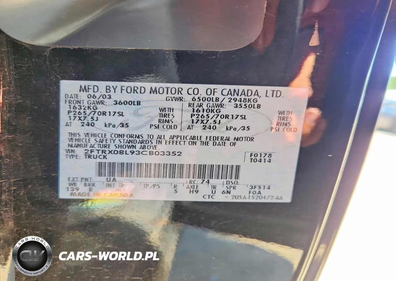 2003 Ford F150 VIN:2FTRX08L93CB03352 - 12