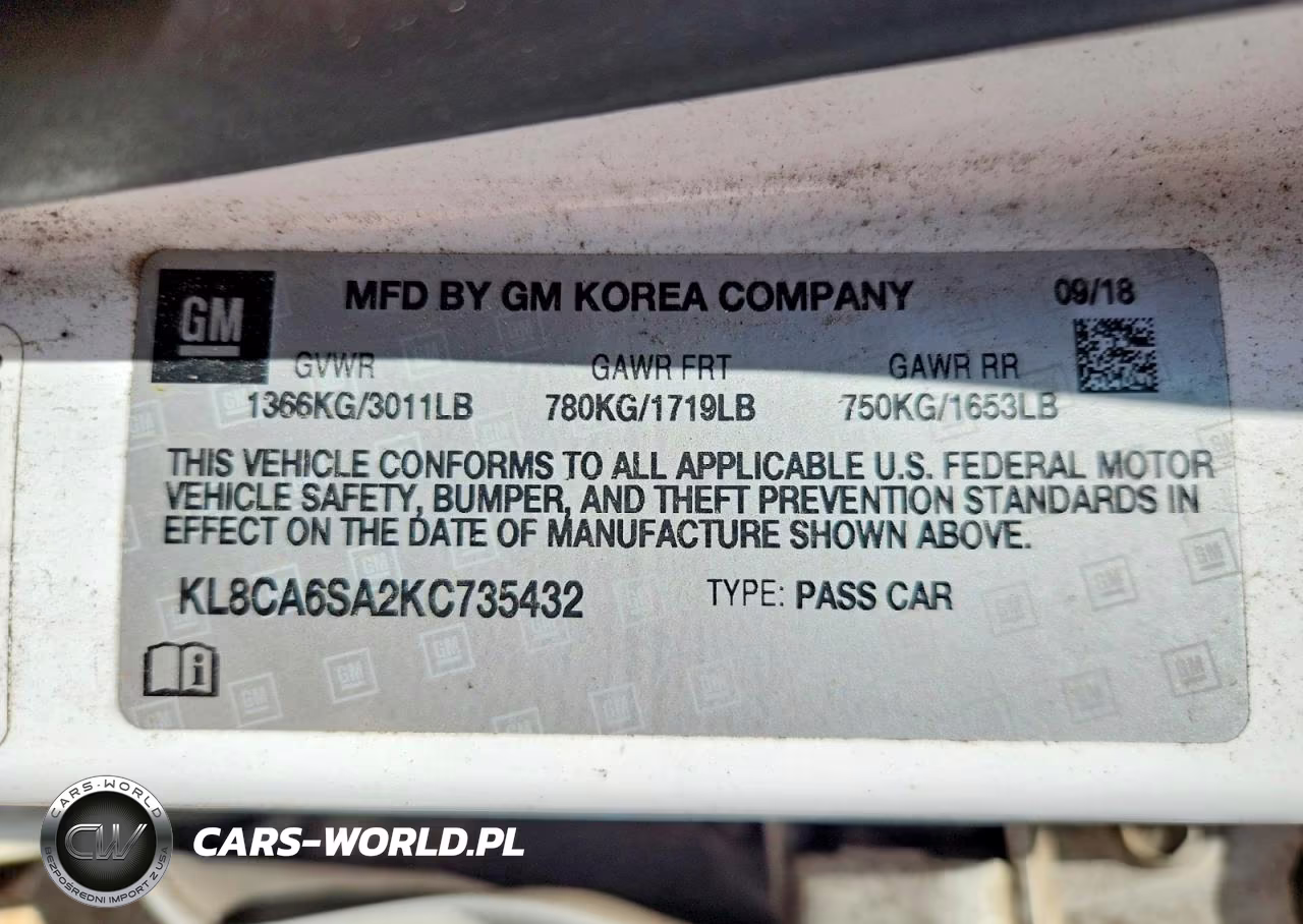 2019 Chevrolet Spark Ls VIN:KL8CA6SA2KC735432 - 12