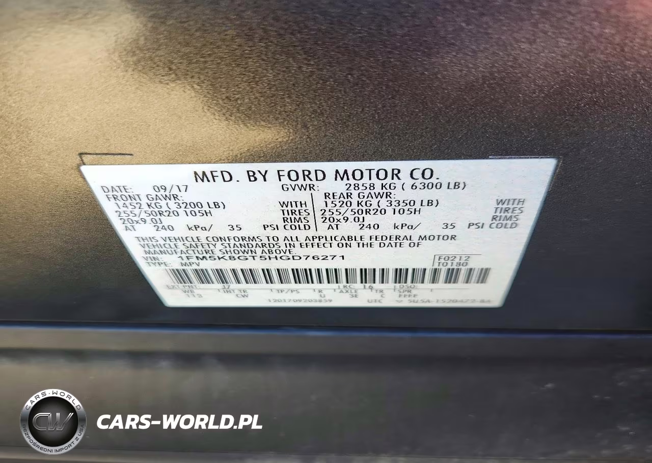2017 Ford Explorer Sport VIN:1FM5K8GT5HGD76271 - 13