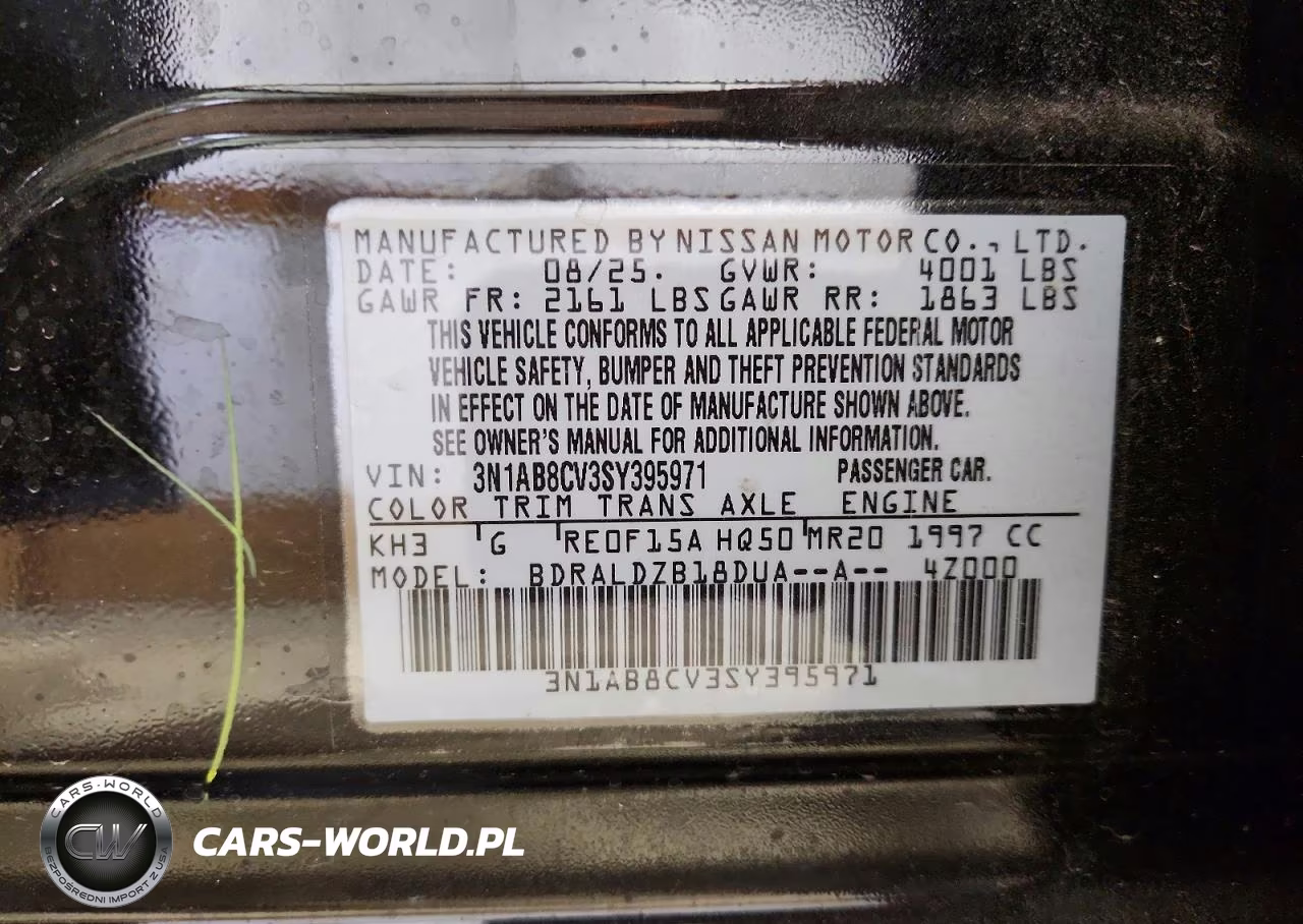 2025 Nissan Sentra Sv VIN:3N1AB8CV3SY395971 - 12