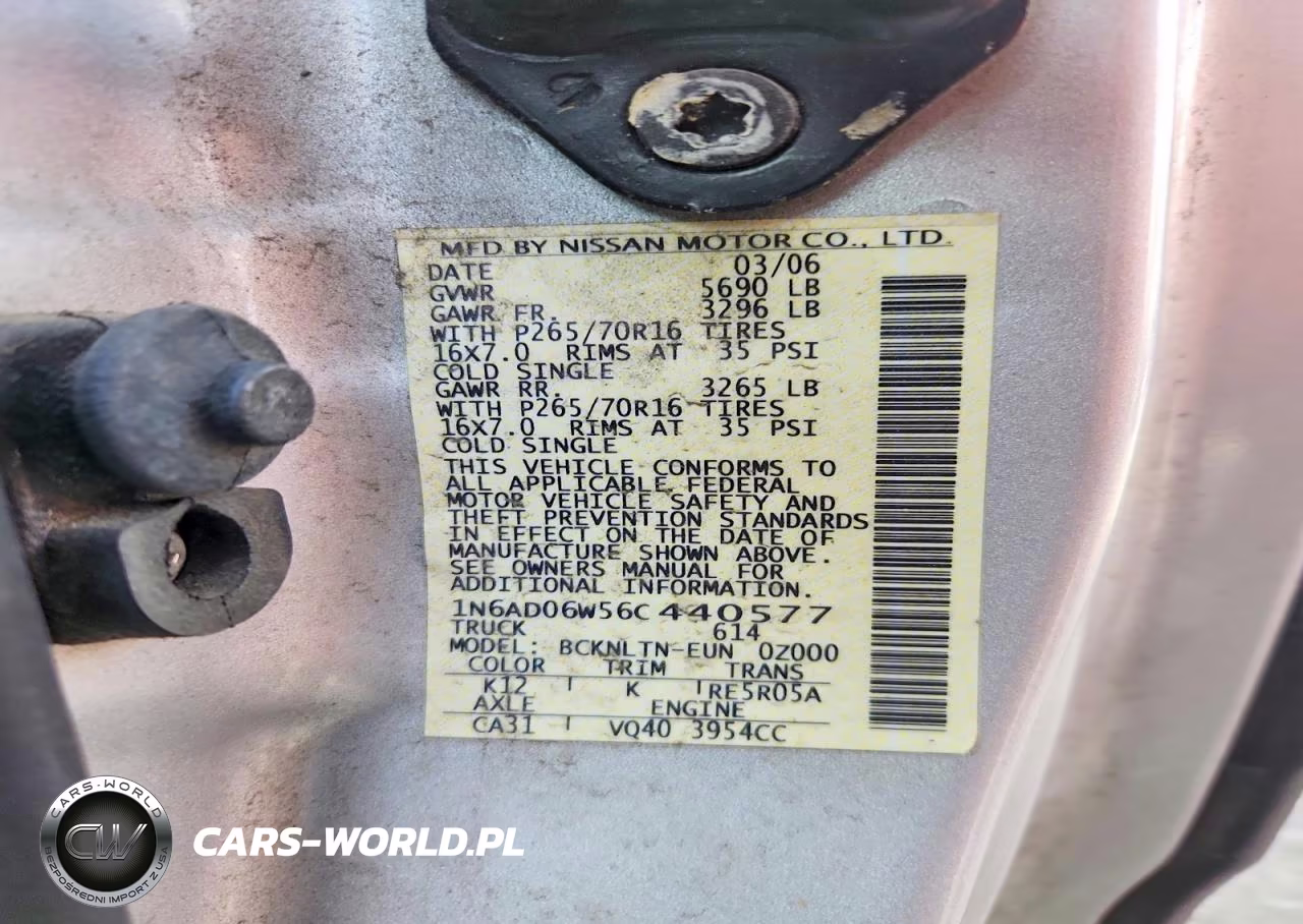 2006 Nissan Frontier Se VIN:1N6AD06W56C440577 - 12