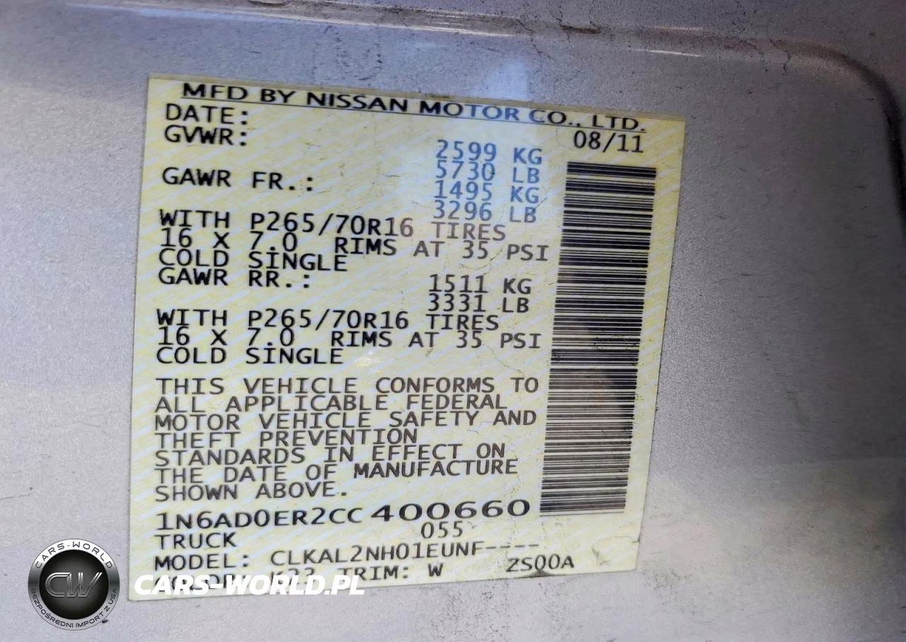 2012 Nissan Frontier S VIN:1N6AD0ER2CC400660 - 12