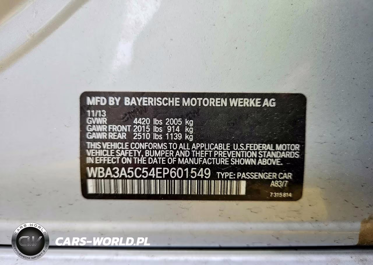 2014 BMW 328 I VIN:WBA3A5C54EP601549 - 12