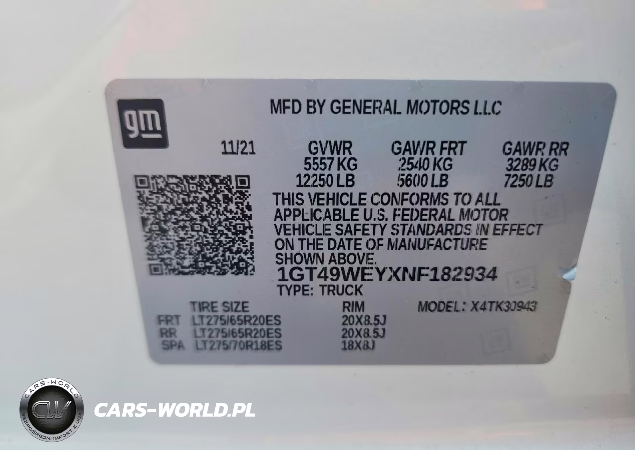 2022 GMC Sierra K3500 Denali VIN:1GT49WEYXNF182934 - 12