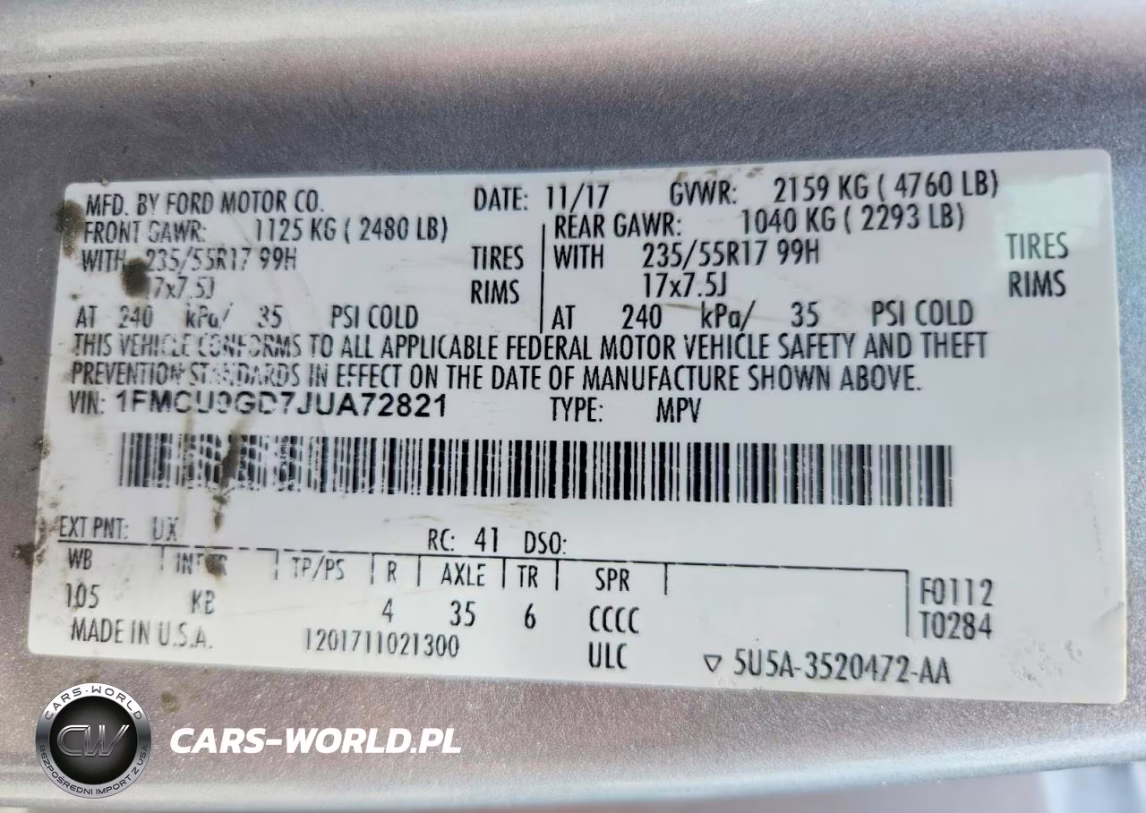 2018 Ford Escape Se VIN:1FMCU9GD7JUA72821 - 13