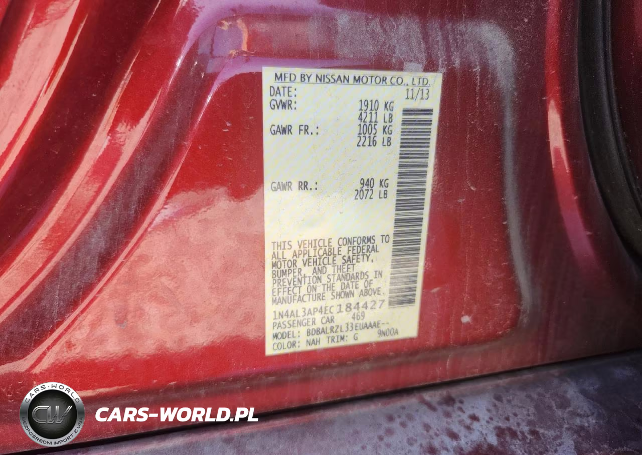 2014 Nissan Altima 2.5 S VIN:1N4AL3AP4EC184427 - 12