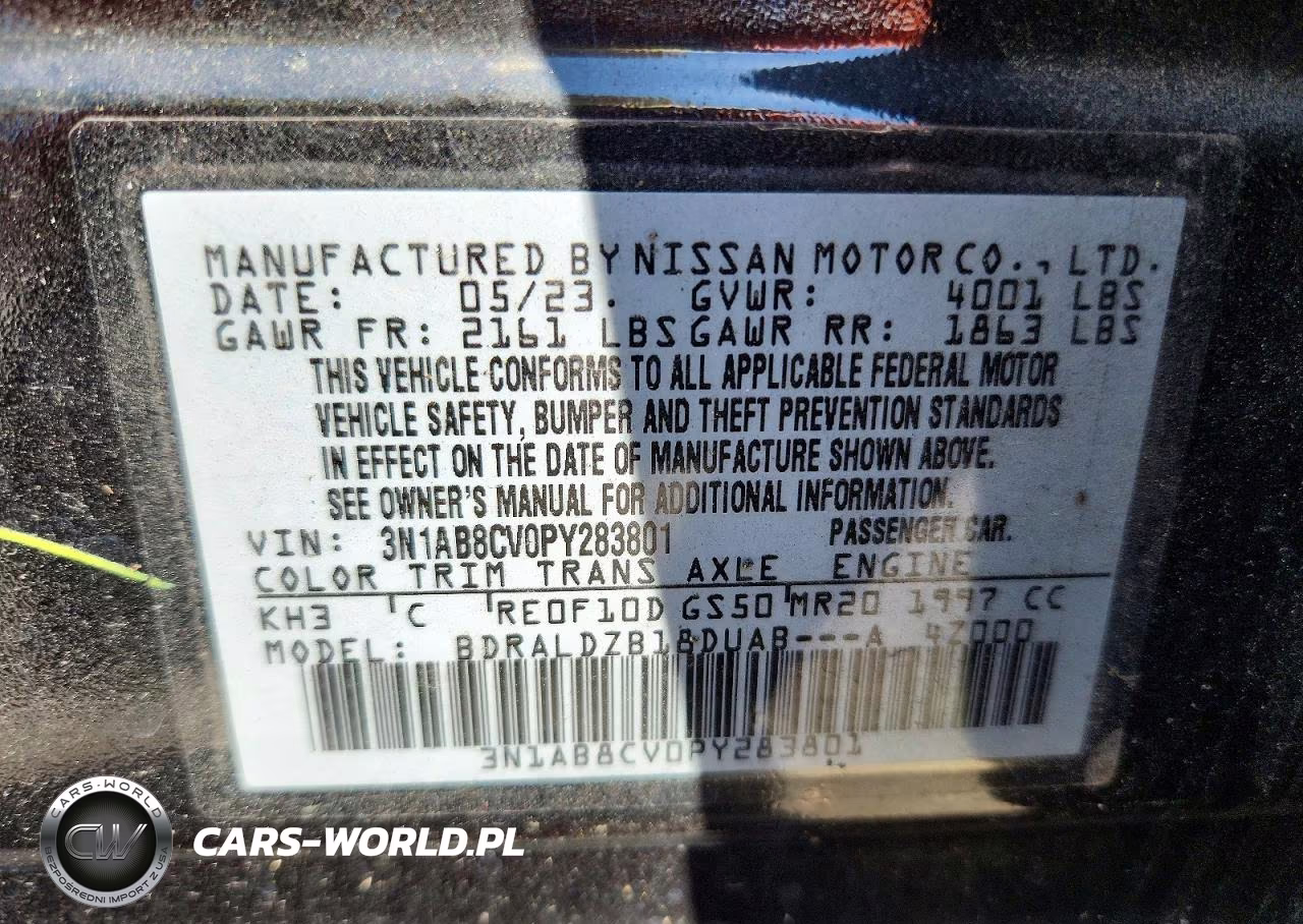 2023 Nissan Sentra Sv VIN:3N1AB8CV0PY283801 - 12