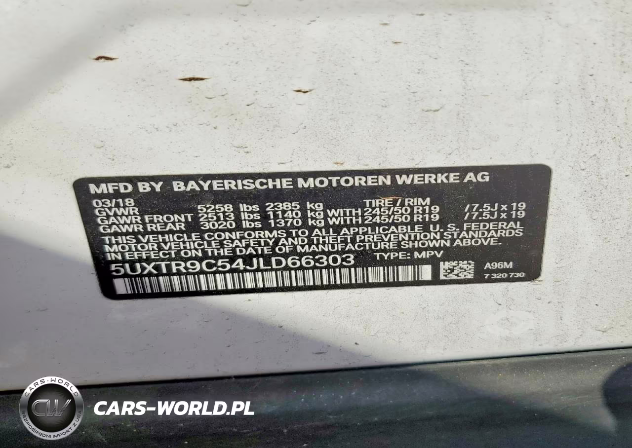 2018 BMW X3 xDrive30I VIN:5UXTR9C54JLD66303 - 12