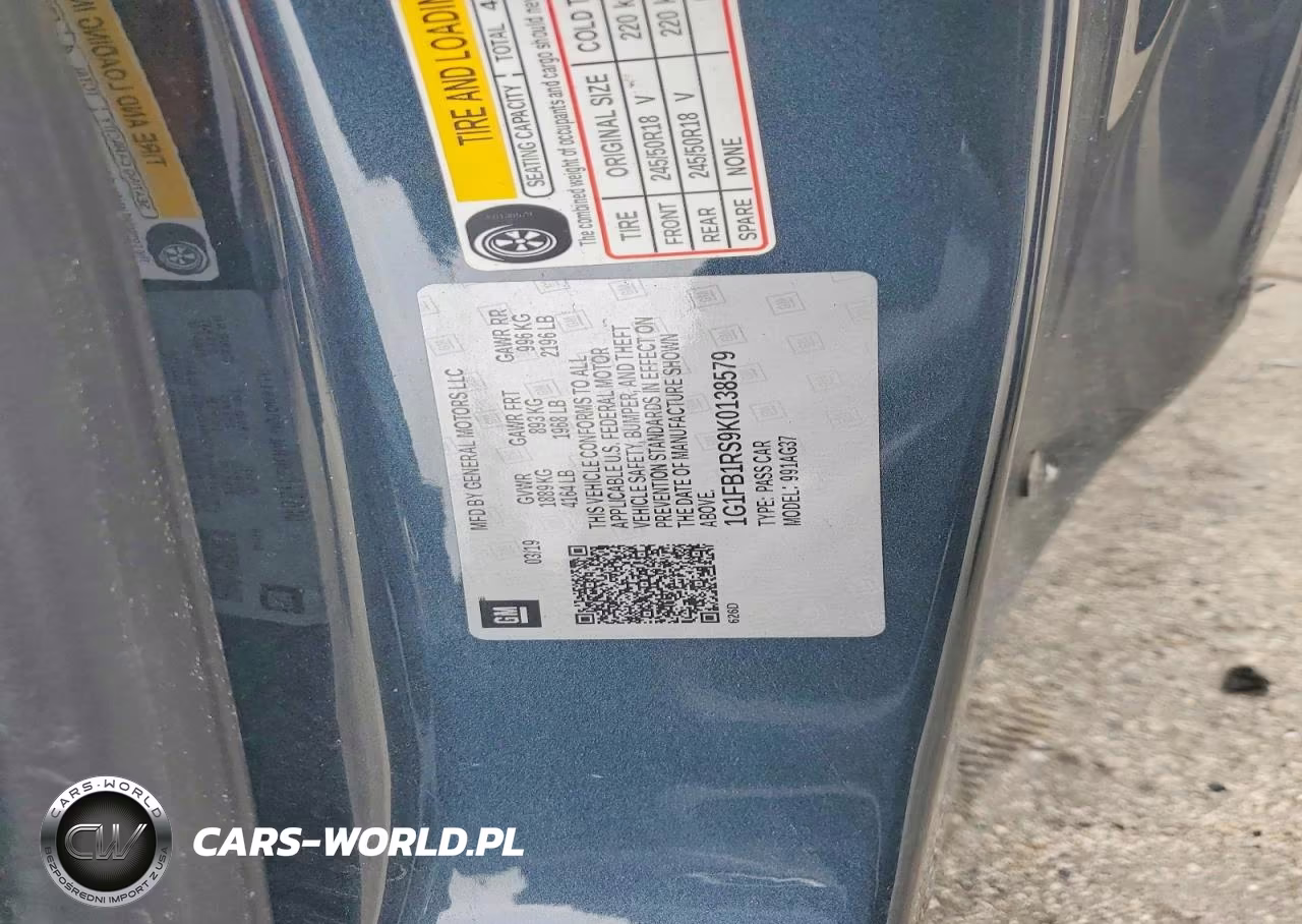 2019 Chevrolet Camaro Ls VIN:1G1FB1RS9K0138579 - 12