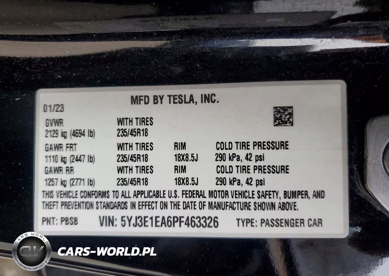2023 Tesla Model 3 VIN:5YJ3E1EA6PF463326 - 12