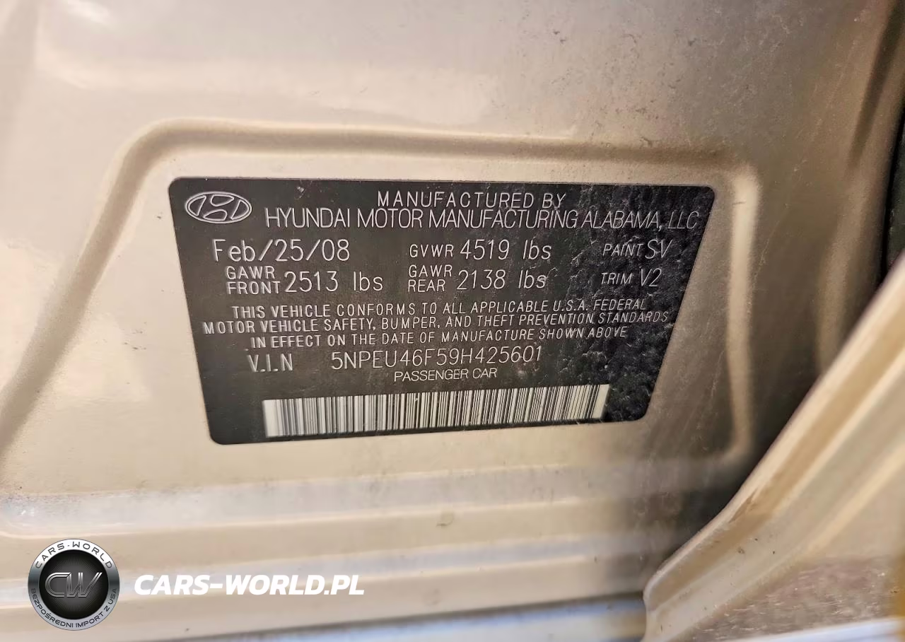 2009 Hyundai Sonata Limited V6 VIN:5NPEU46F59H425601 - 12