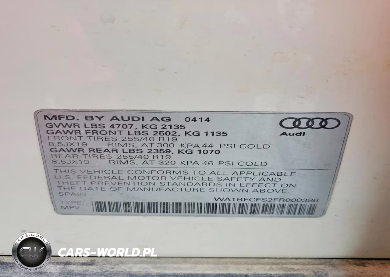2015 Audi Q3 Premium Plus VIN:WA1BFCFS2FR000386 - 12