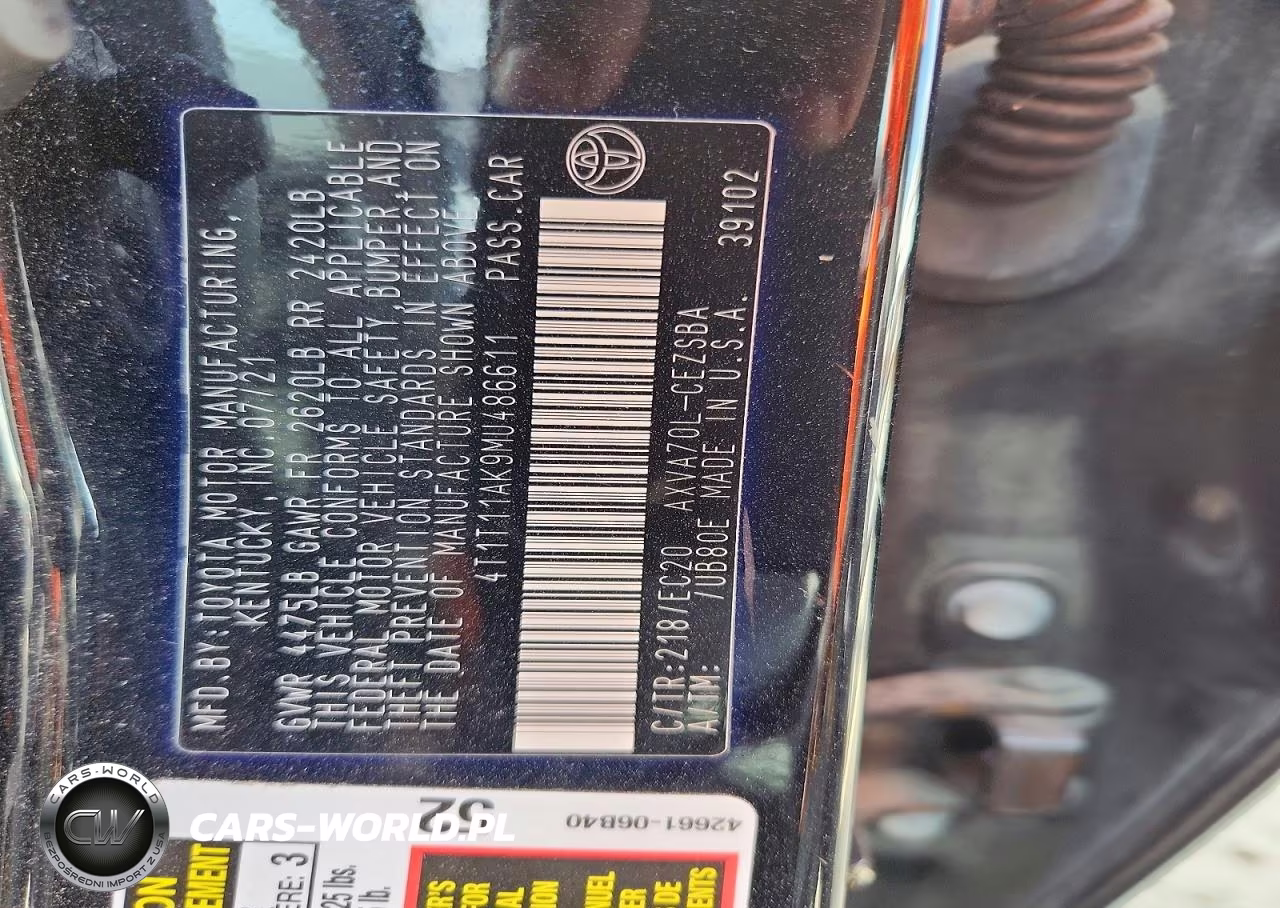 2021 Toyota Camry Se Nightshade VIN:4T1T11AK9MU486611 - 12