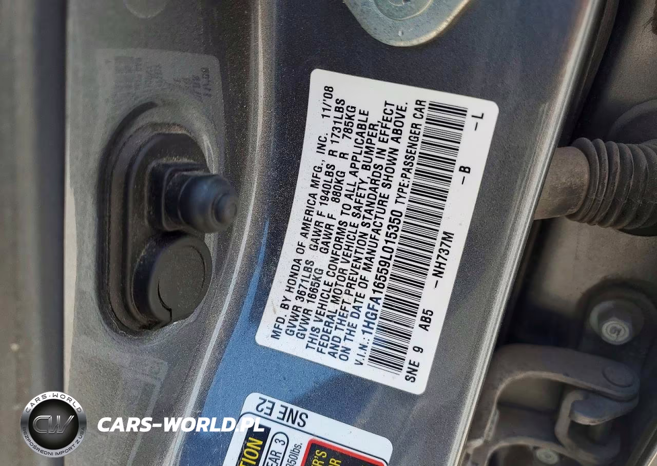 2009 Honda Civic Lx VIN:1HGFA16559L015350 - 12