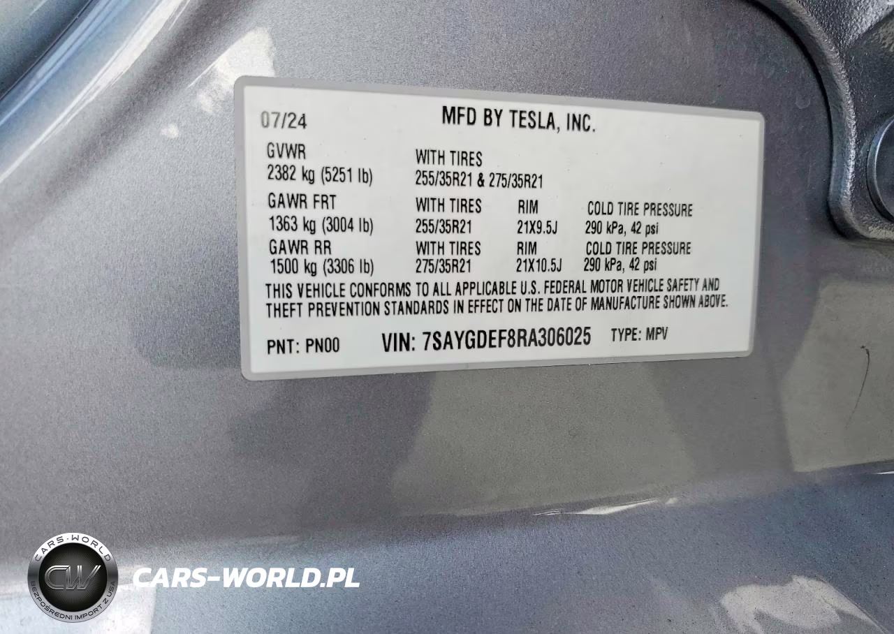 2024 Tesla Model Y VIN:7SAYGDEF8RA306025 - 13