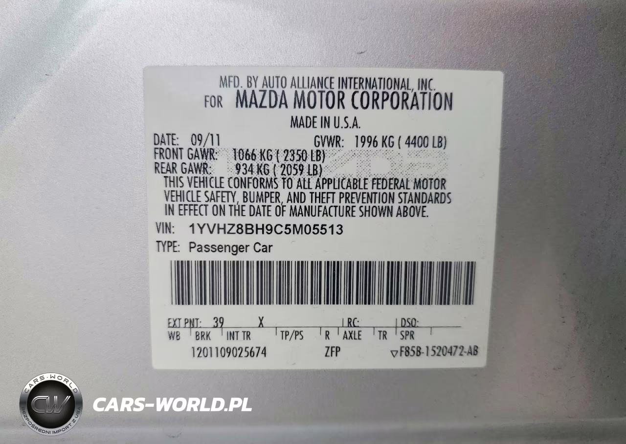 2012 Mazda 6 I VIN:1YVHZ8BH9C5M05513 - 12
