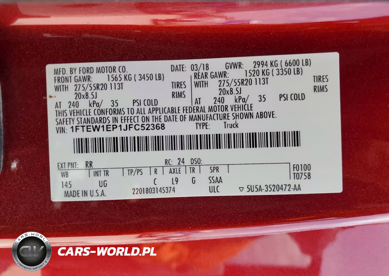 2018 Ford F150 Supercrew VIN:1FTEW1EP1JFC52368 - 13