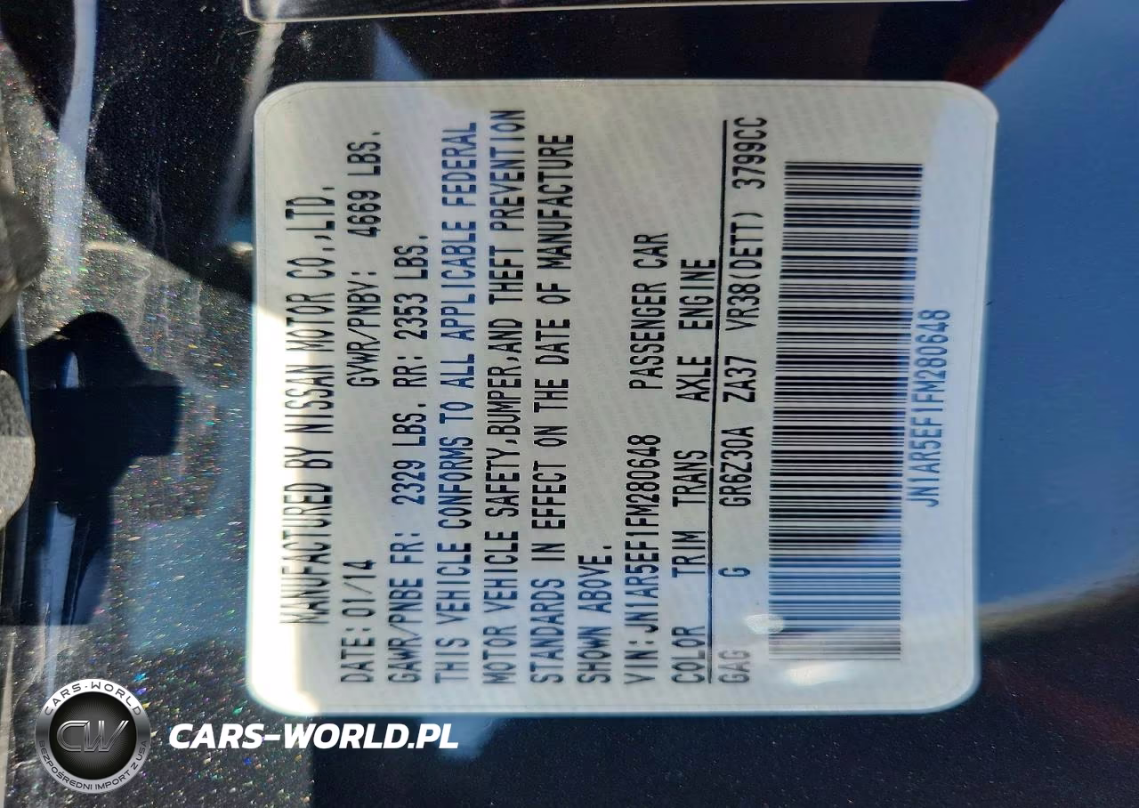 2015 Nissan Gt-R VIN:JN1AR5EF1FM280648 - 12