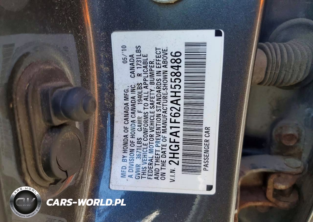2010 Honda Civic VIN:2HGFA1F62AH558486 - 12